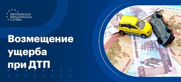 Компенсация материального ущерба, возникшего в результате дорожно-транспортного происшествия, за которое ответственен виновник.