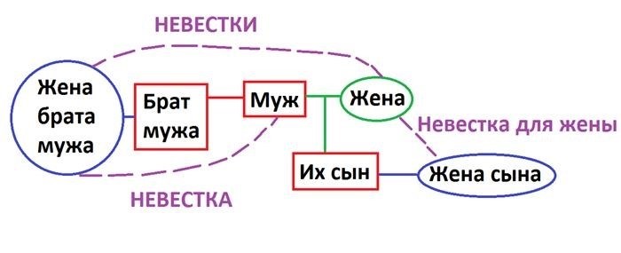 Я исследовательски представляю на диаграмме, каково происхождение невестки.